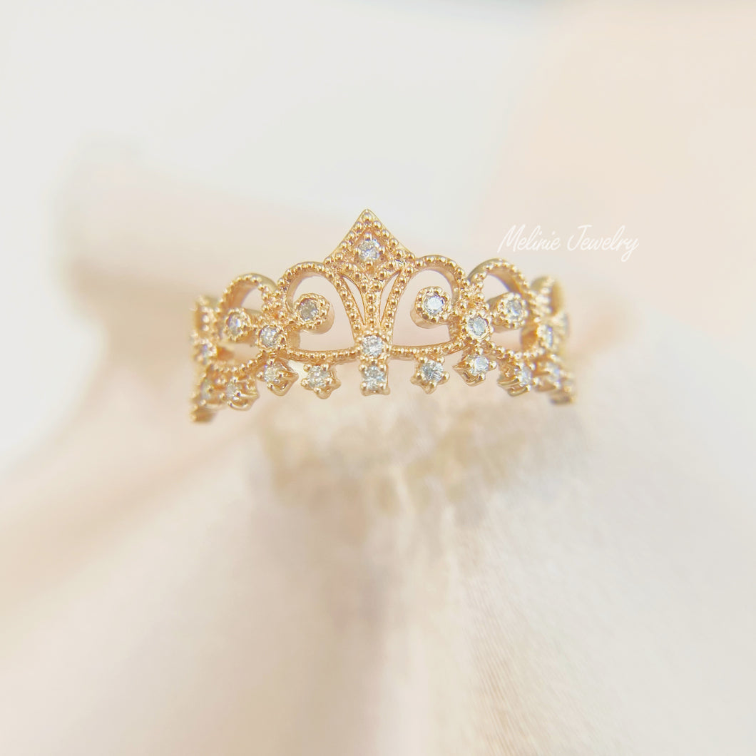 Crown on Jasmine Diamond Ring