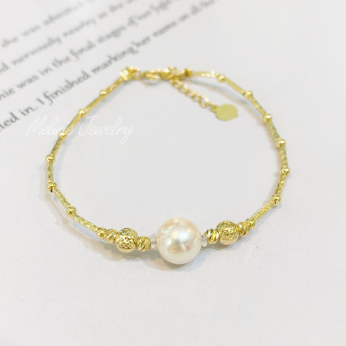 Solitude Akoya 18K Gold Bracelet