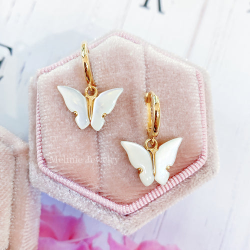 Dianne Mother of Pearl Butterfly 18K Earrings