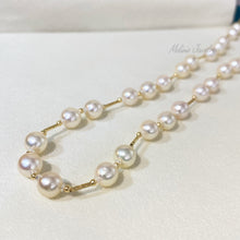 Load image into Gallery viewer, Japanese Akoya Necklace in 18K Gold Beads