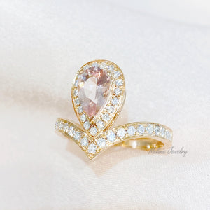 Victoria Morganite Diamond Ring