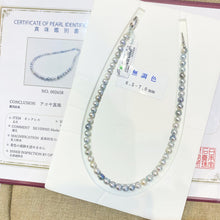 Load image into Gallery viewer, Natural Color Japanese Blue Rose Akoya Pearl Necklace