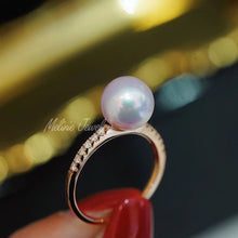Load image into Gallery viewer, Solitude Akoya Pearl Diamond Ring
