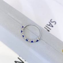 Load image into Gallery viewer, Estella Blue Sapphire Diamond Ring Lite