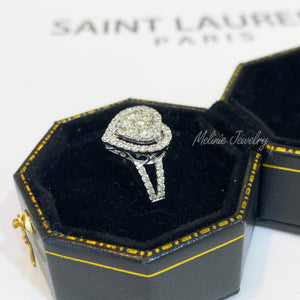 Oversized Heart Diamond 18K Ring
