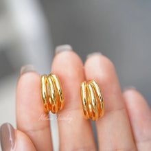 Load image into Gallery viewer, SHINE Three-Layer 18K Earrings