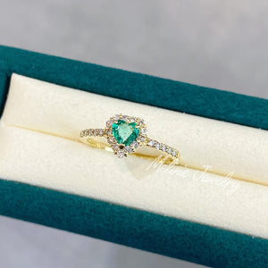 Heart of Love Emerald Ring