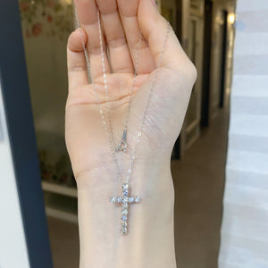 One Carat Diamond Cross Necklace Set