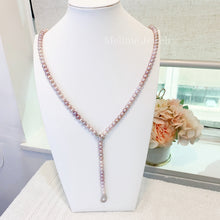 Load image into Gallery viewer, Candy Lavender Freshwater Pearl Opera Chain Necklace