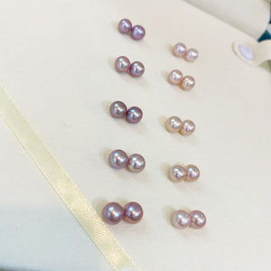 Lavender and Pinkish Freshwater Pearl Earrings
