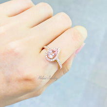 Load image into Gallery viewer, Waterdrop Pink Morganite Diamond Ring