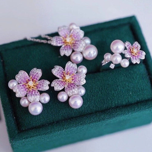 Sakura櫻花粉藍寶套裝