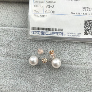 美億年珠寶 melinie jewelry diamond akoya pearl earrings 珍珠 鑽石耳環