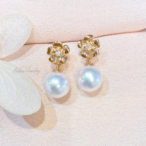 Sakura Akoya Diamond Earrings