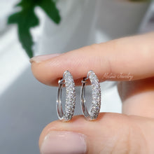 Load image into Gallery viewer, Three-Row Diamond 18K Gold Hoops