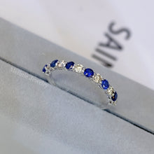 Load image into Gallery viewer, Estella Blue Sapphire Diamond Ring Lite