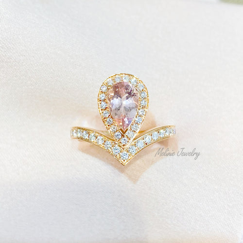 Victoria Morganite Diamond Ring