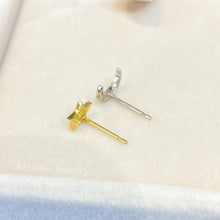 Load image into Gallery viewer, Moon and Star Diamond Earrings Studs