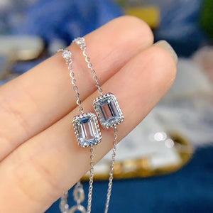 海藍寶石手鏈 鑲嵌鑽石18K金