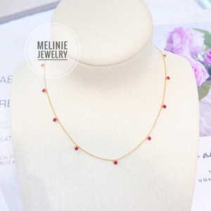 All Starry Ruby Gemstone 18K Necklace