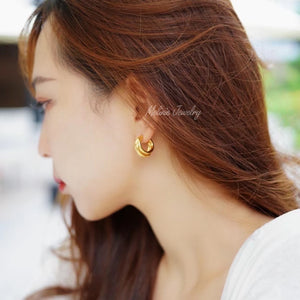 SHINE Three-Layer 18K Earrings
