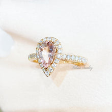 Load image into Gallery viewer, Waterdrop Pink Morganite Diamond Ring