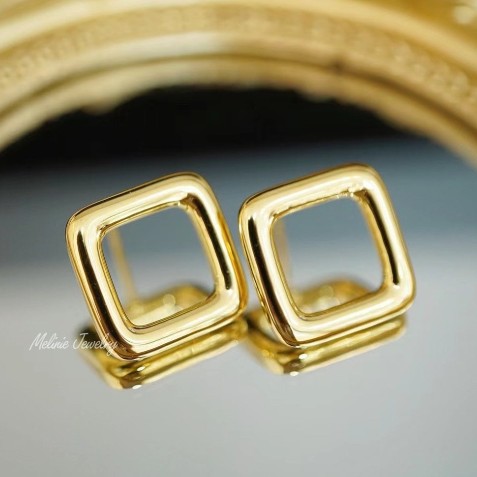 SHINE Quadrangle 18K Gold Earrings