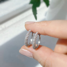 Load image into Gallery viewer, Three-Row Diamond 18K Gold Hoops