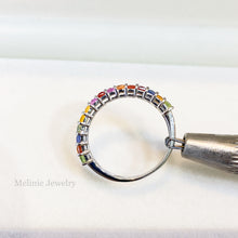 Load image into Gallery viewer, Rainbow Sapphire 18K Eternity Ring
