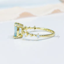 Load image into Gallery viewer, Clara Vintage Blue Tourmaline Diamond Ring