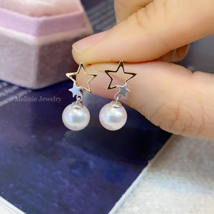 Twin-Stars Akoya Pearl 18K Earrings