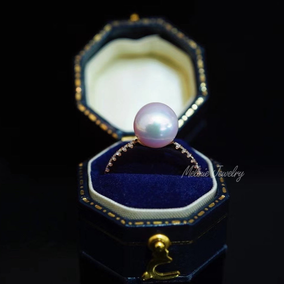 Solitude Akoya Pearl Diamond Ring