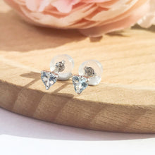 Load image into Gallery viewer, 海藍寶鉑金耳環 melinie jewelry aquamarine PT gold earrings